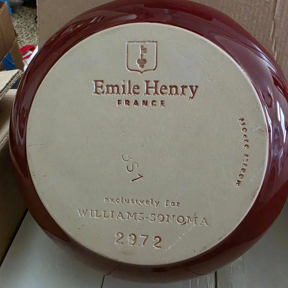 Emile Henry Auberge Cheese Fondue Set Williams-Sonoma Red Ceramic France 2972